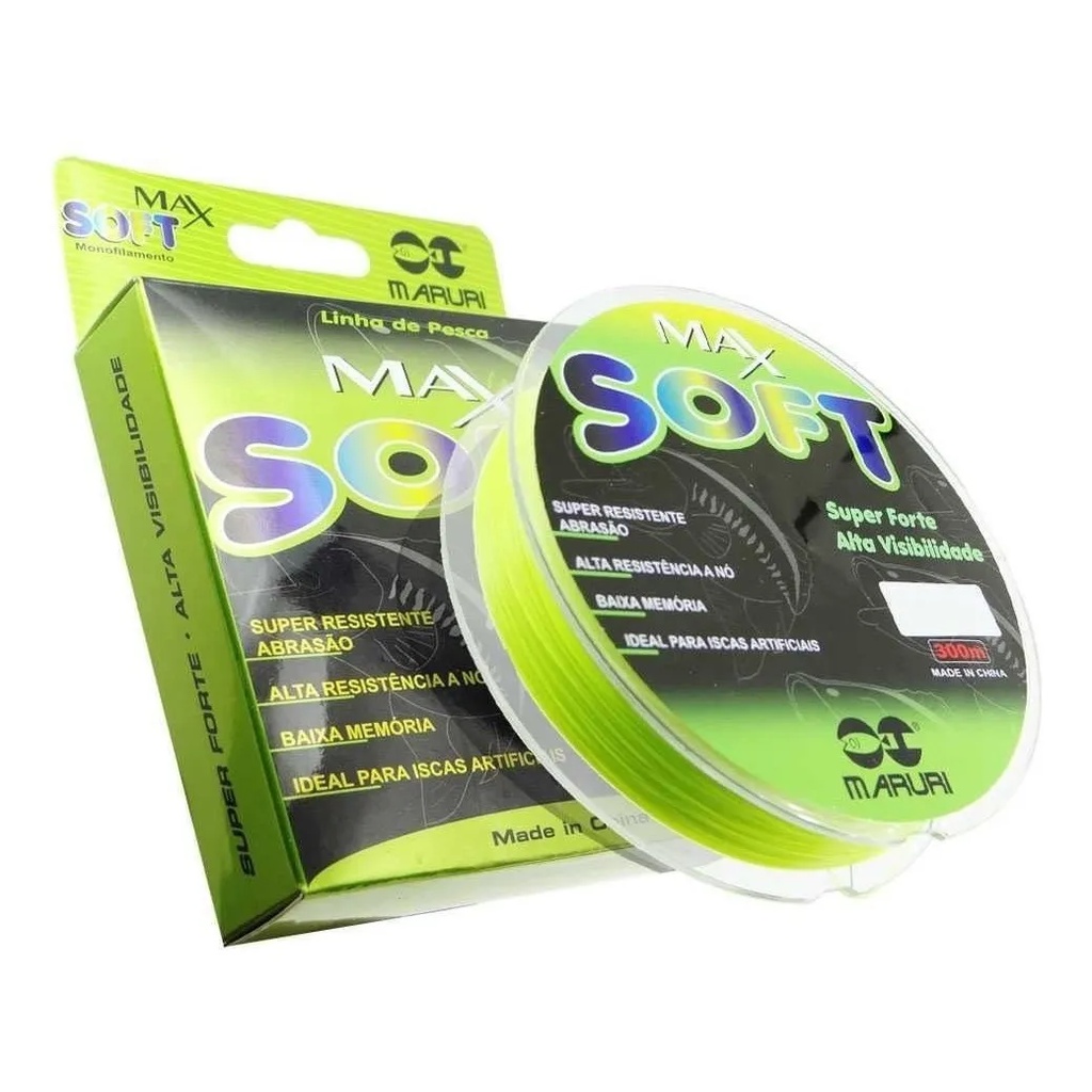 LINHA MONOFILAMENTO MARURI MAX SOFT 0.523MM - VERDE - 300m - 45LB
