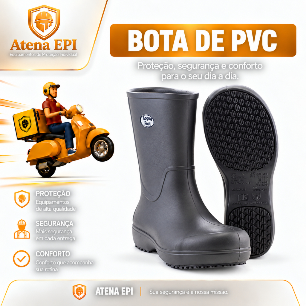 Bota De Proteção Soft Works BB87 Cano Longo Sem Bico CA 42632 PVC Açougue Cozinha Limpeza Frigorifico Antimicro