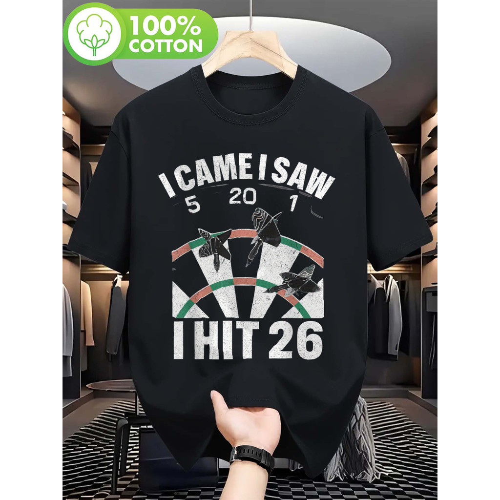 Camiseta 100% Algodão Camiseta Unisex Darts Funny Score Sistema 5201 6604cm Presente Confortável Divertida Estilosa Casu