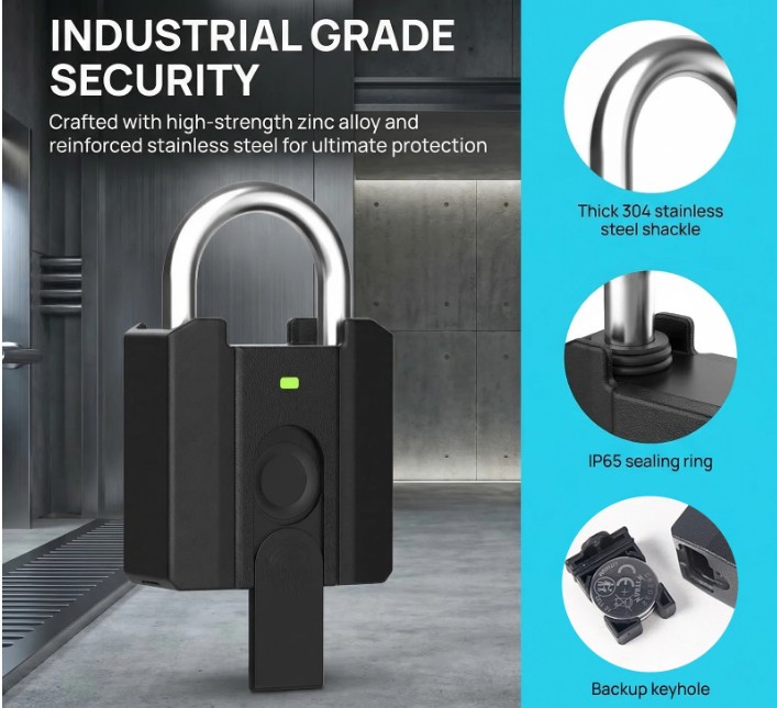 Um Conjunto De Fechaduras Inteligentes De Impressão Digital GK101 , Cadeados De Segurança Resistentes A Cortes , IP67 À