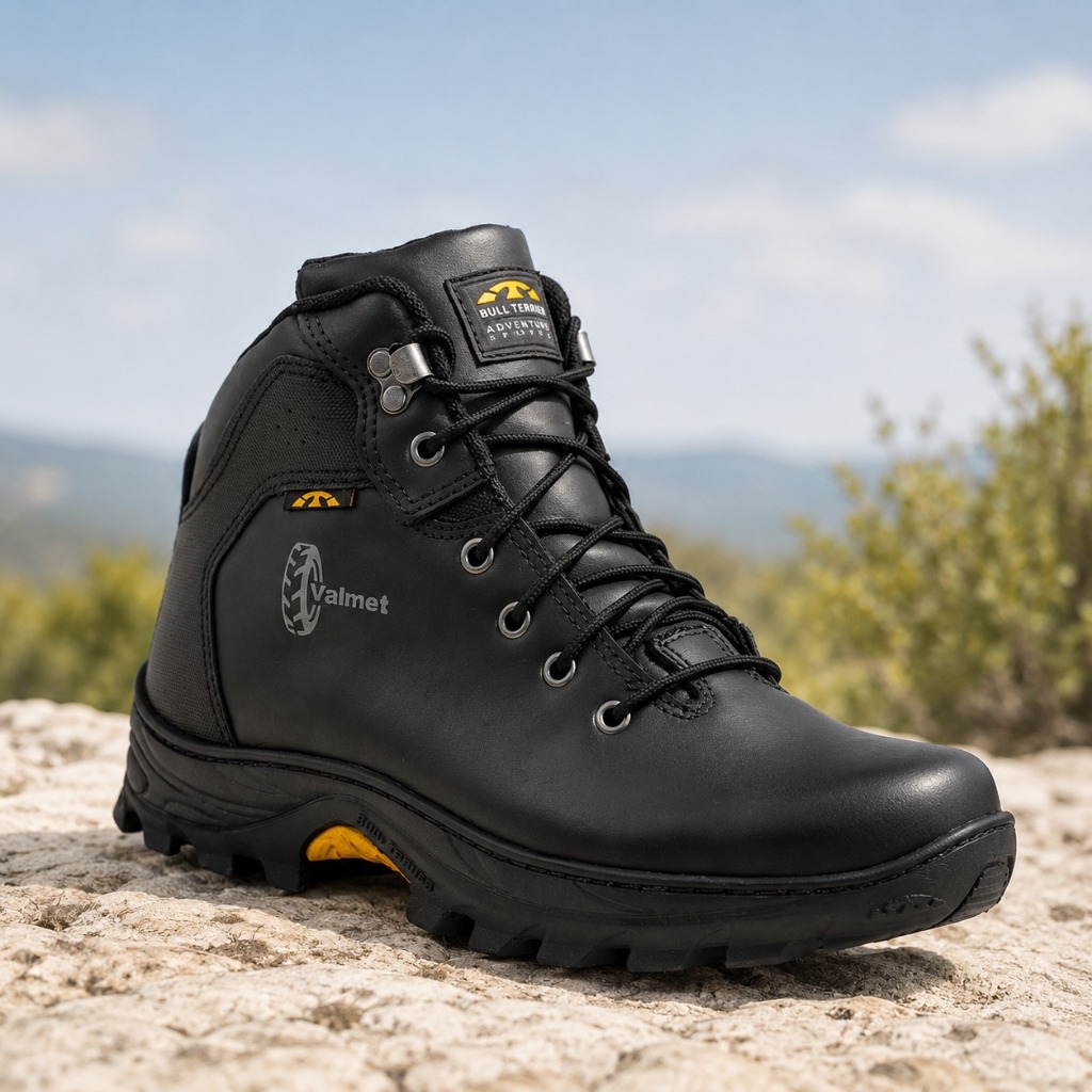 Bota Masculina Bull Terrier Valmet Couro Legítimo Cano Médio