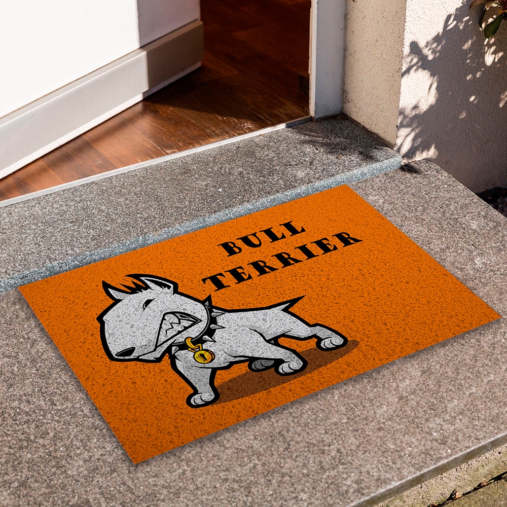 Tapete Capacho Para Porta  Divertido Bull Terrier ca05