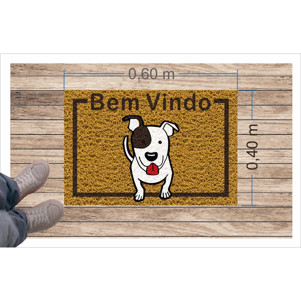 Tapete Capacho para Apartamento Bem Vindo West Terrier 60X40 cm