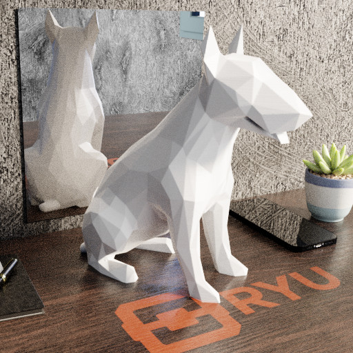 Estátua Bull Terrier Geométrica para Decoração ou Presente