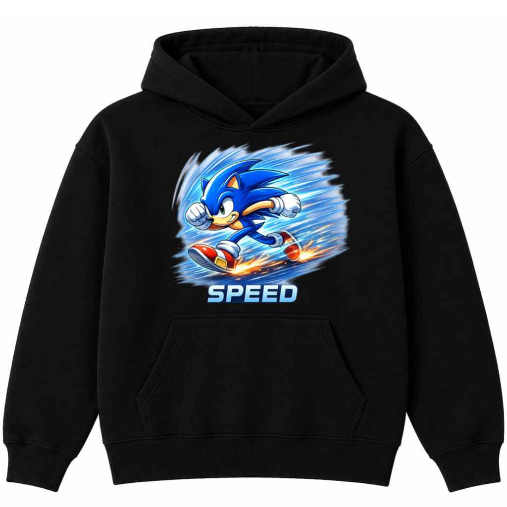 Moletom Infantil Speed Estilo Gamer Casual Canguru Flanelado Confortável