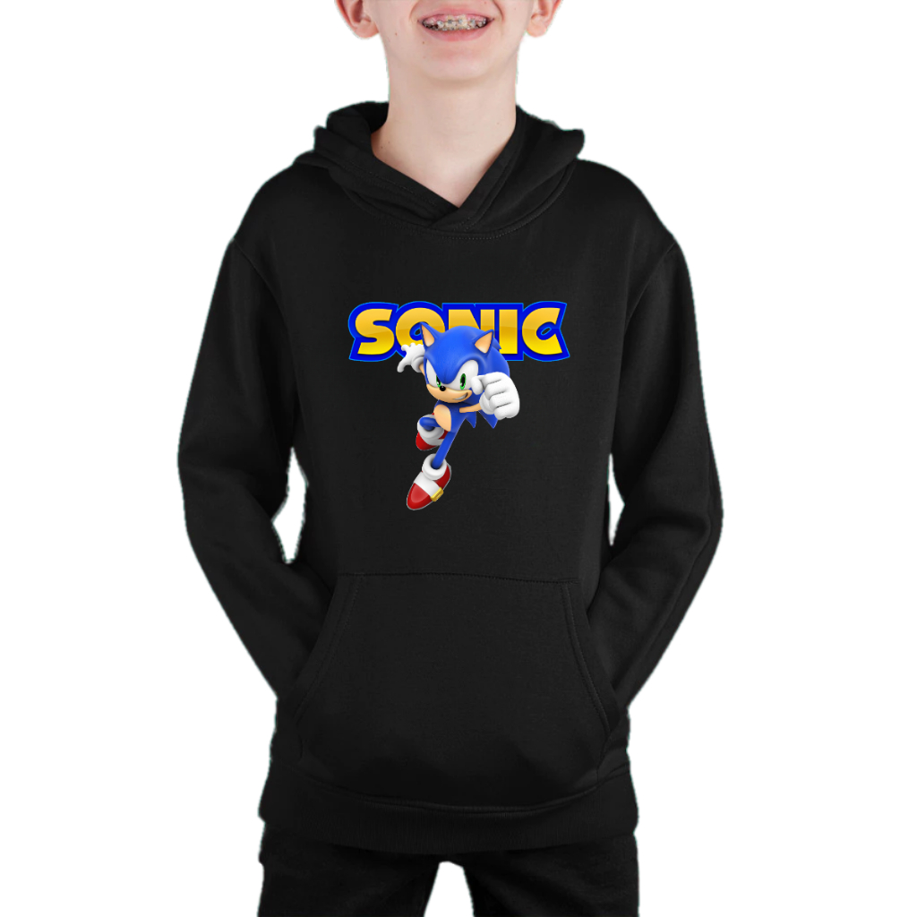 Moletom Infantil Blusão Casaco Gamer Sonic Ouriço Unissex