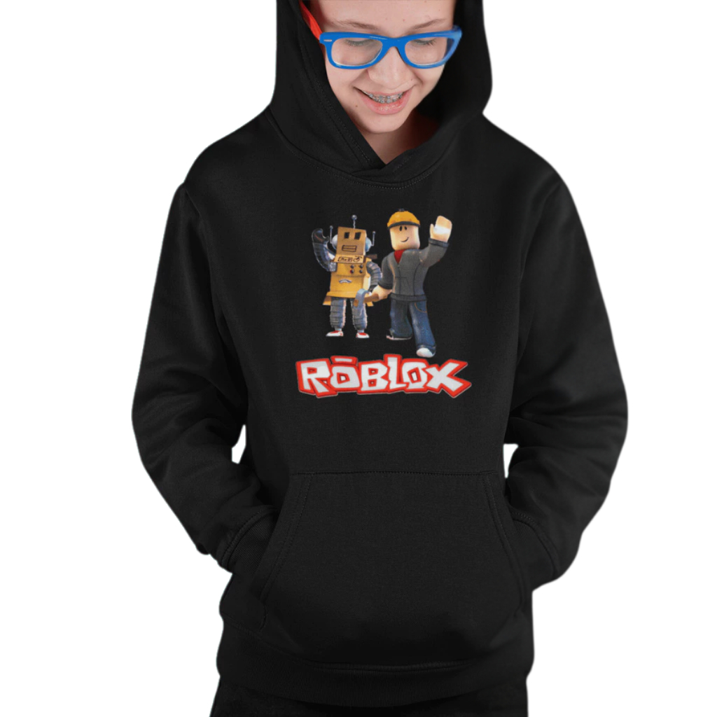Blusa Moletom Infantil Roblox Gamer Jogo Casaco De Frio Canguru Com Capuz