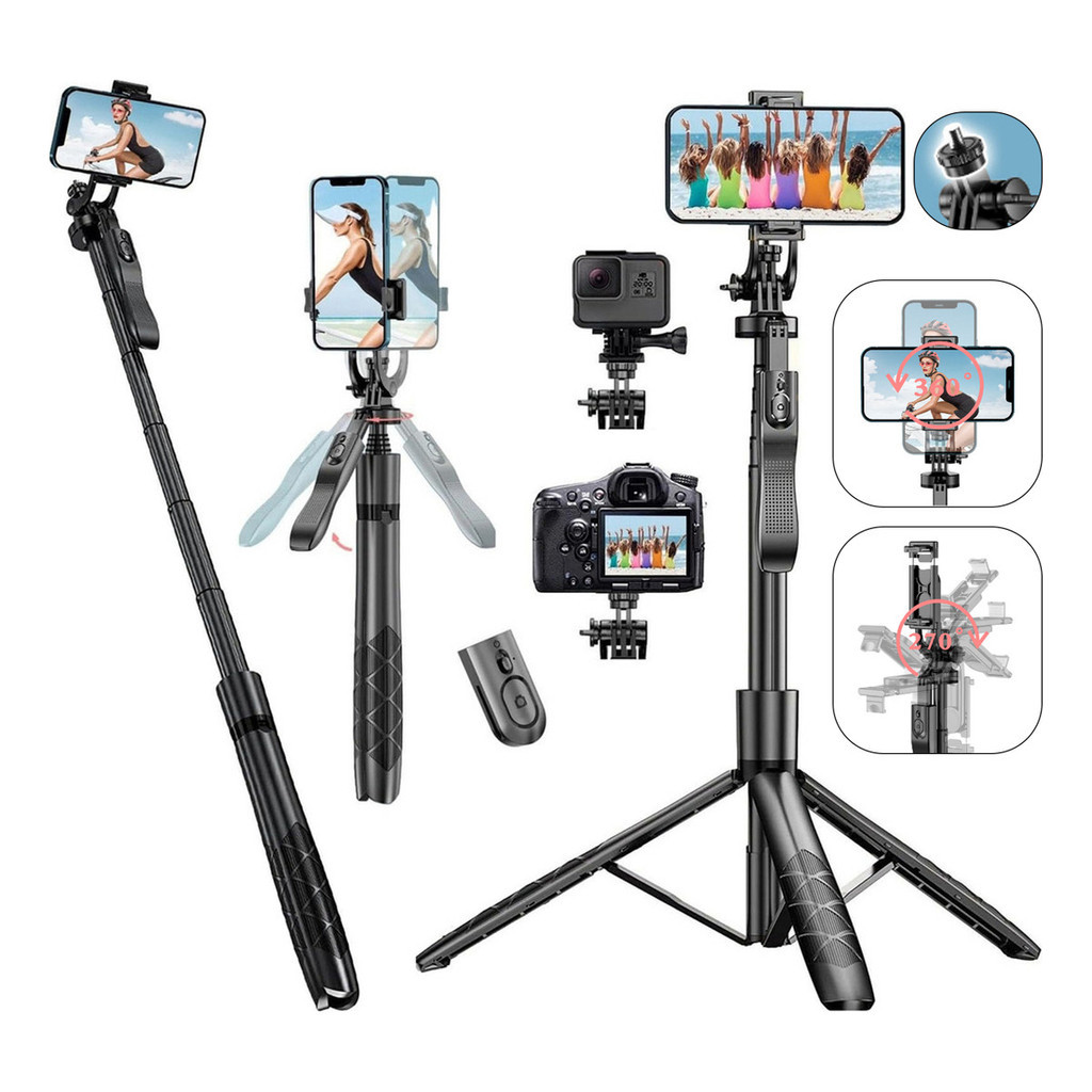 Suporte Para Celular Com Tripé E Controle Remoto Para Selfie