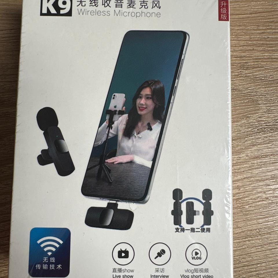 Microfone de Lapela Sem Fio K9 para iPhone Lightning | Vlog, TikTok, Videos, Lives e Entrevistas