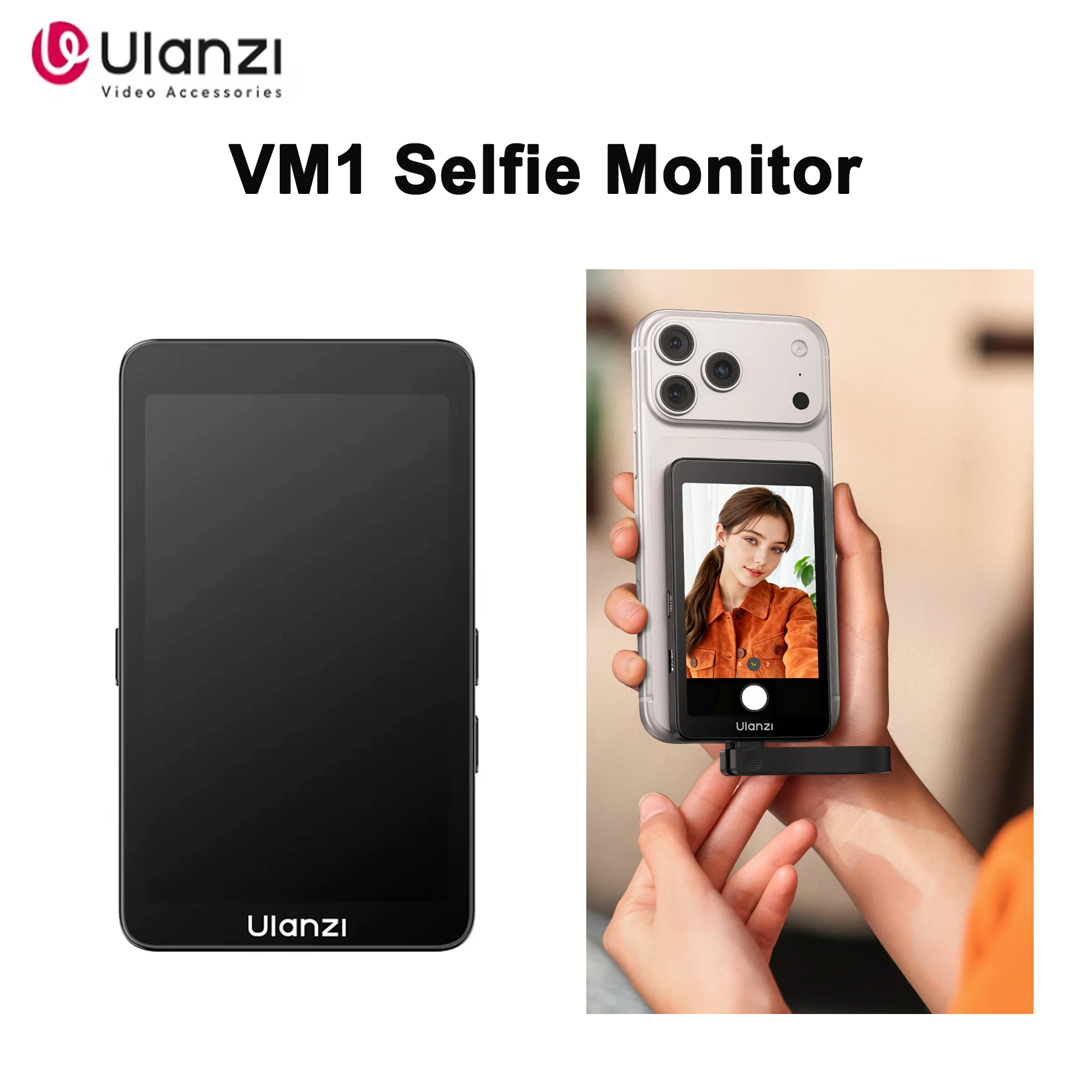 Ulanzi VM1 Vlog: Tela espelhada portátil para selfies e lives no iPhone 17/16/15