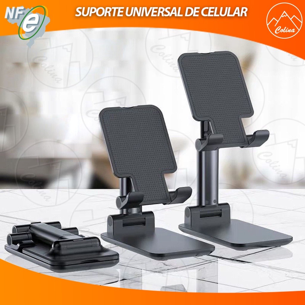 Suporte Universal De Celular Portátil Dobrável Tablet Mesa Lives Iphone Xiaomi Samsung