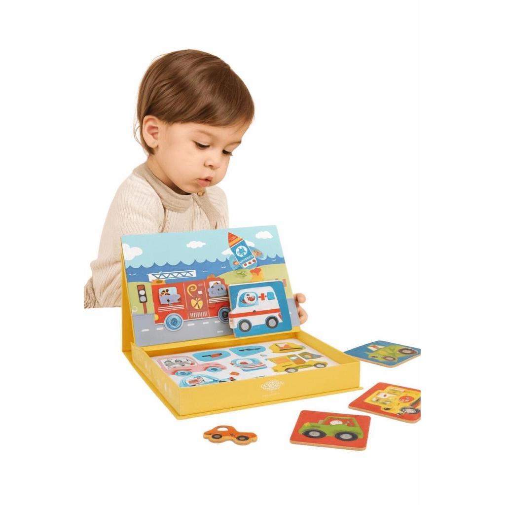 Livro Magnético Infantil Educativo Veículos Brinquedo