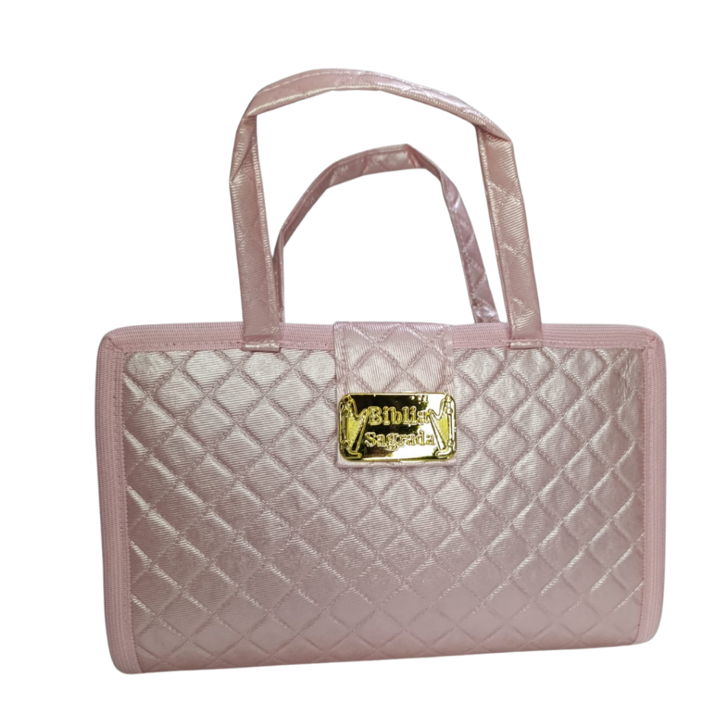 Bolsa Capa para Bíblia Feminina Média com Alça de Mão e Fechamento com Botão Magnético Croco N° 11