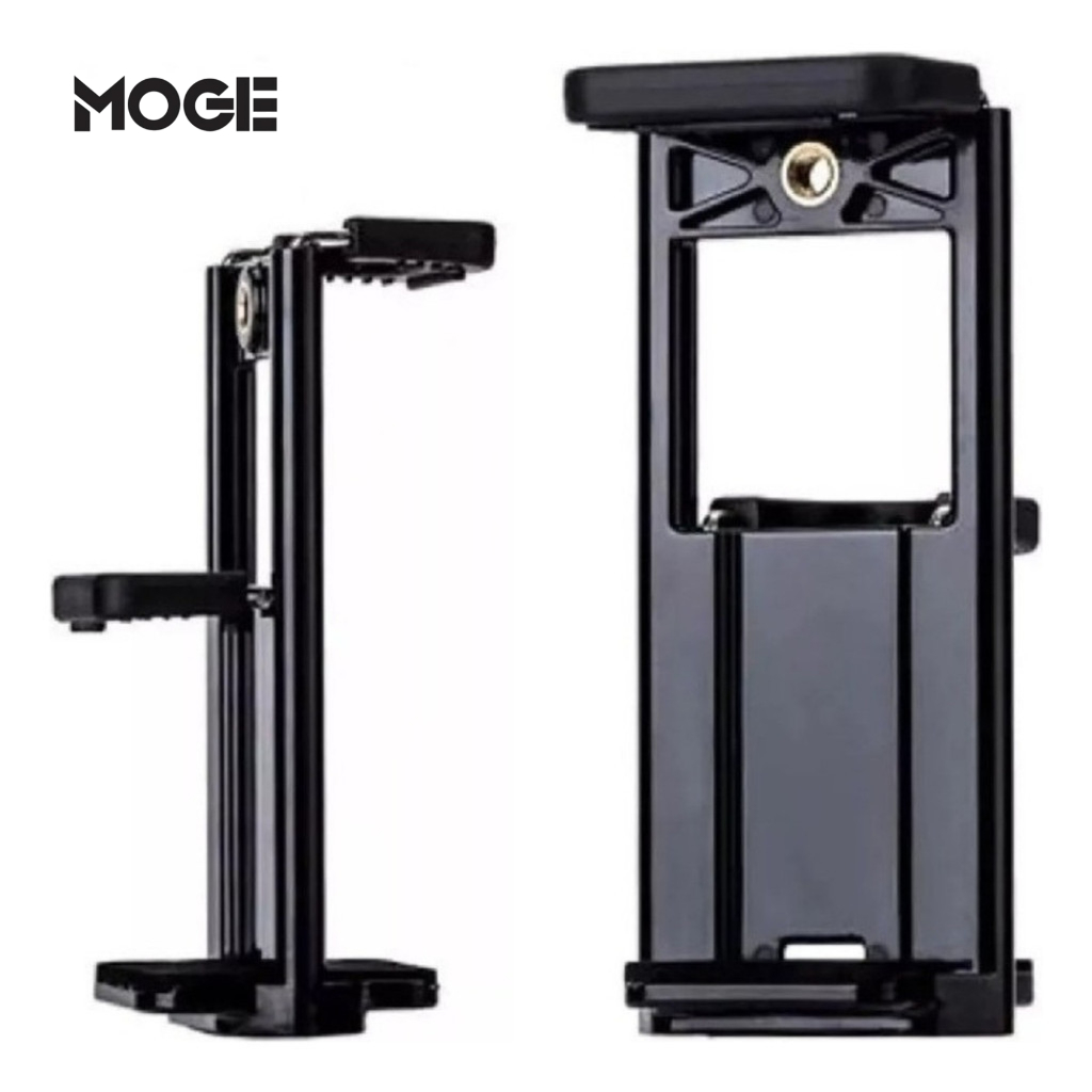 Suporte Adaptador Celular Tablet p/ Tripé | Universal 2 em 1 | Rosca 1/4 | Ajustável