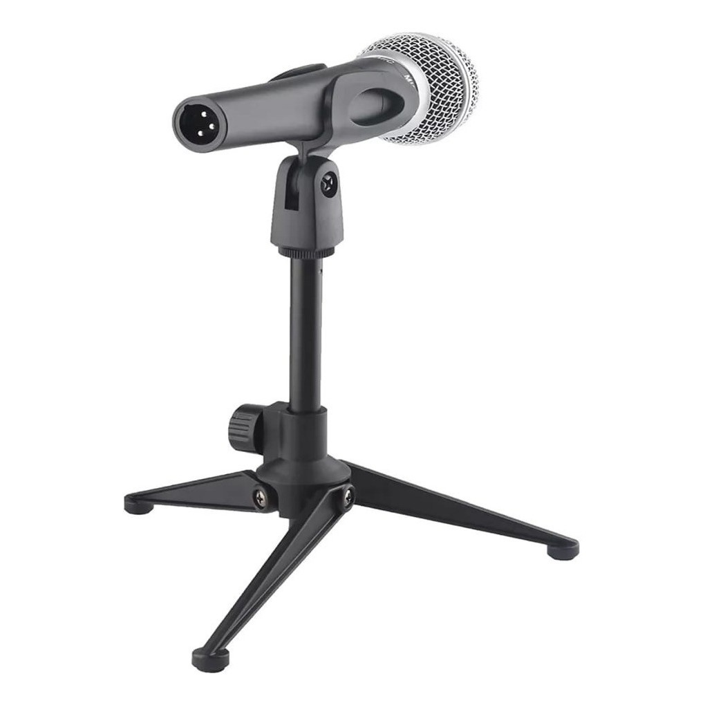 Pedestal Tripé Para Microfone Suporte De Mesa De Qualidade - Preto