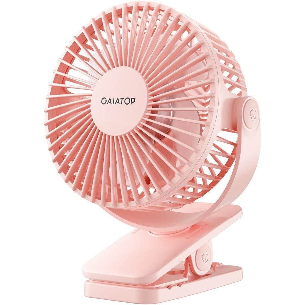 GaiatopPortableCliponFanBatteryOperated,allPowerful3SpeedQuiet360°Rotate,USBRechargeableMiniPersonalCoolingFanforDeskTab