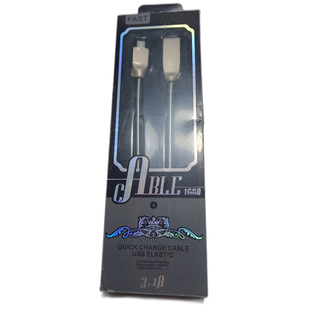 Cabo de Dados Elastico Fast Cable 1m V8 micro USB metalizado