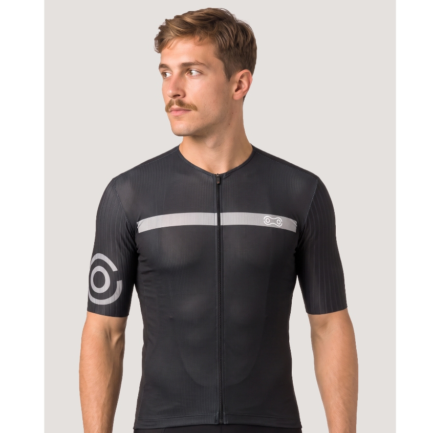 Camisa de Ciclismo Unissex Marcio May Sports Highline Black Grey Preta
