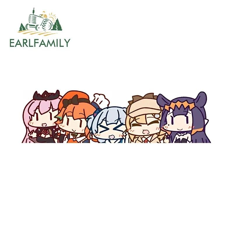 EARLFAMILY 13cm Para Kawaii Peek Gura Mori Amelia Ina'nis Kiara Adesivos De Carro Simples Decalques Dos Desenhos Animado