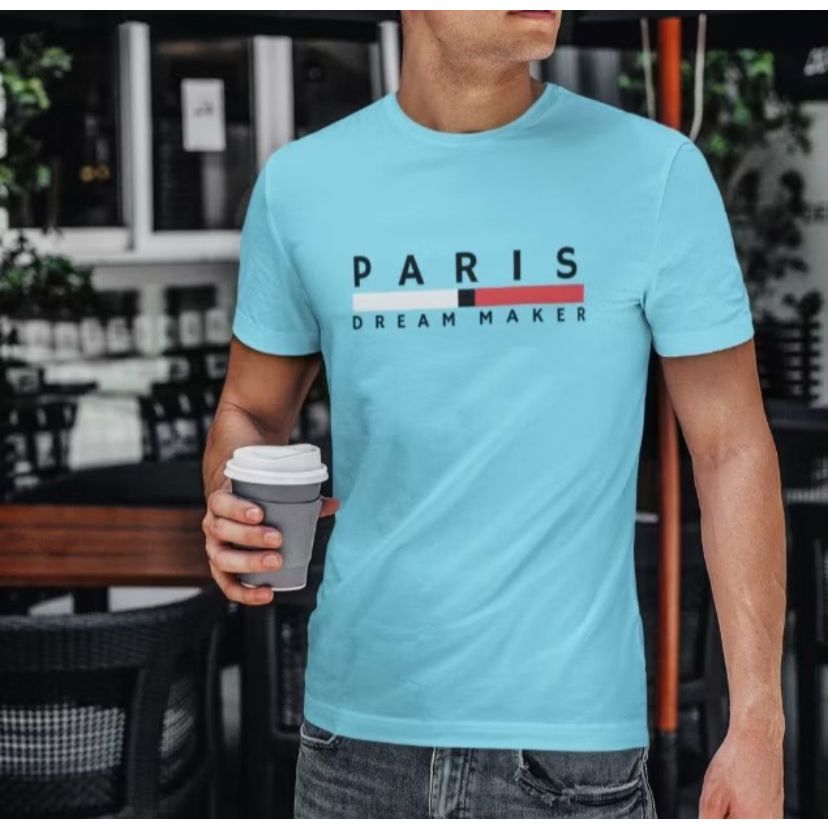 Camiseta Masculina Paris Dream Maker 100% Algodão Camisa Verão Manga Curta Promoção