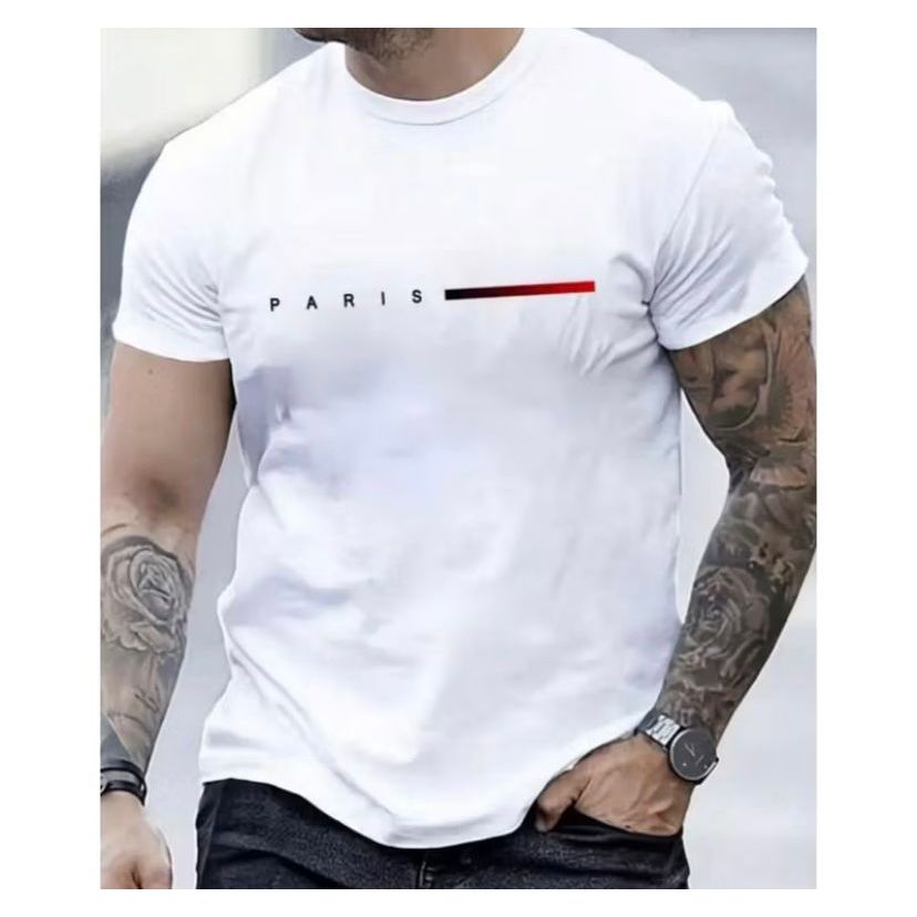 Camiseta Camisa Paris Style Masculina Streetwear T-Shirt Algodão Malha 30.1