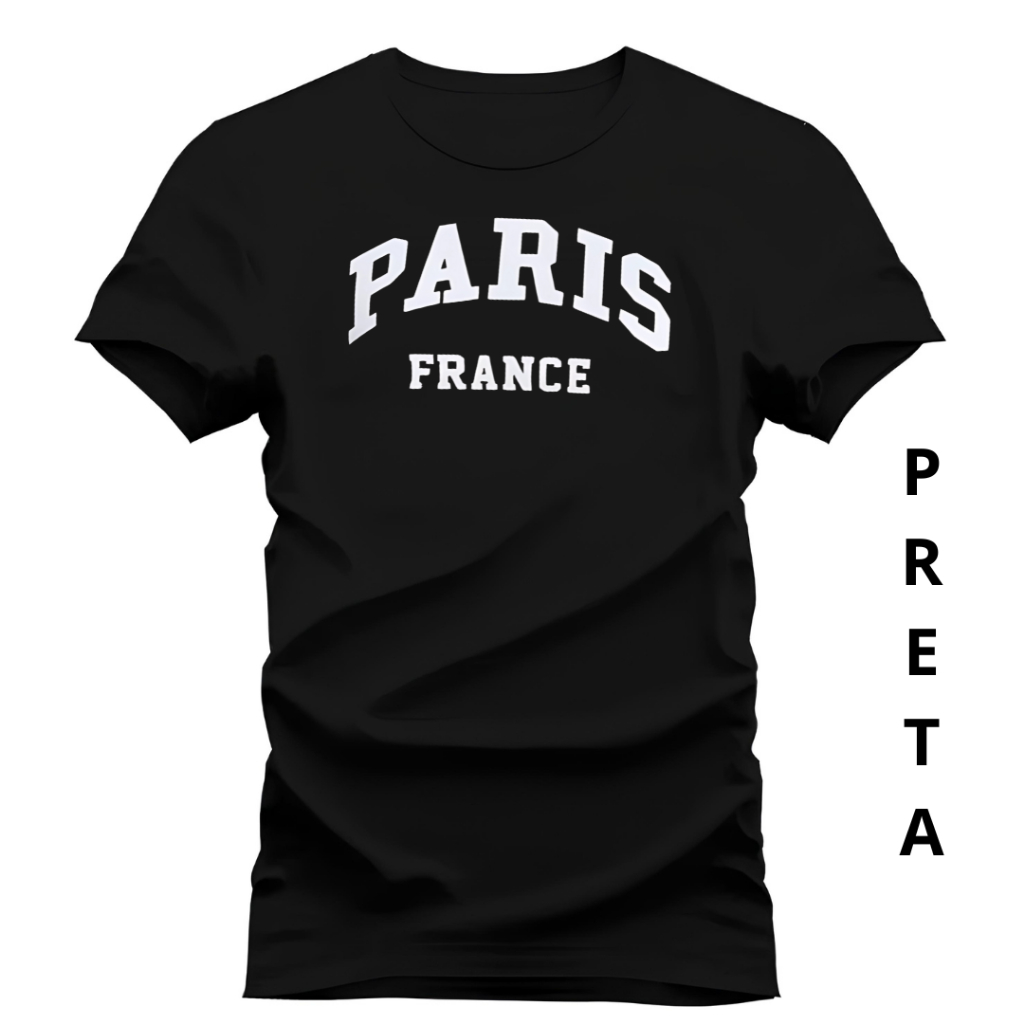 Camisetas Unissex Paris Camisa 100% Algodão Blusa De Envio Imediato