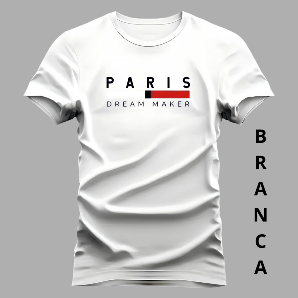 Camisa Unissex Estampada Paris Camiseta 100% Algodão Blusa De Envio Imediato