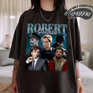 Camiseta Masculina Feminina Oversized Estampa Robert Pattinson Filmes e Personagens, Camisa Vintage Streetwear Moda Y2K