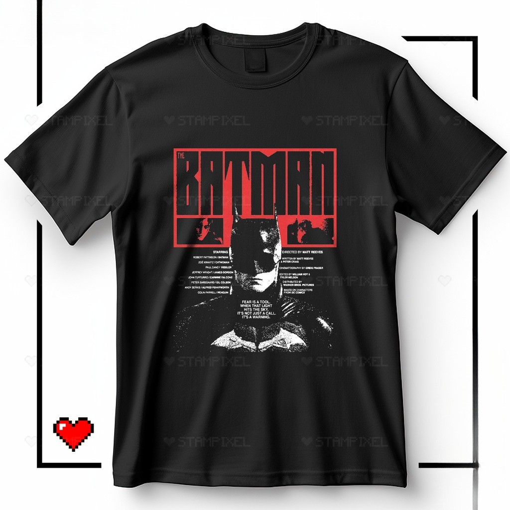 [Camiseta Premium em Algodão Puro]HYP Camiseta The Batman Super herói Gotham City Robert Pattinson Blusa Filme Geek