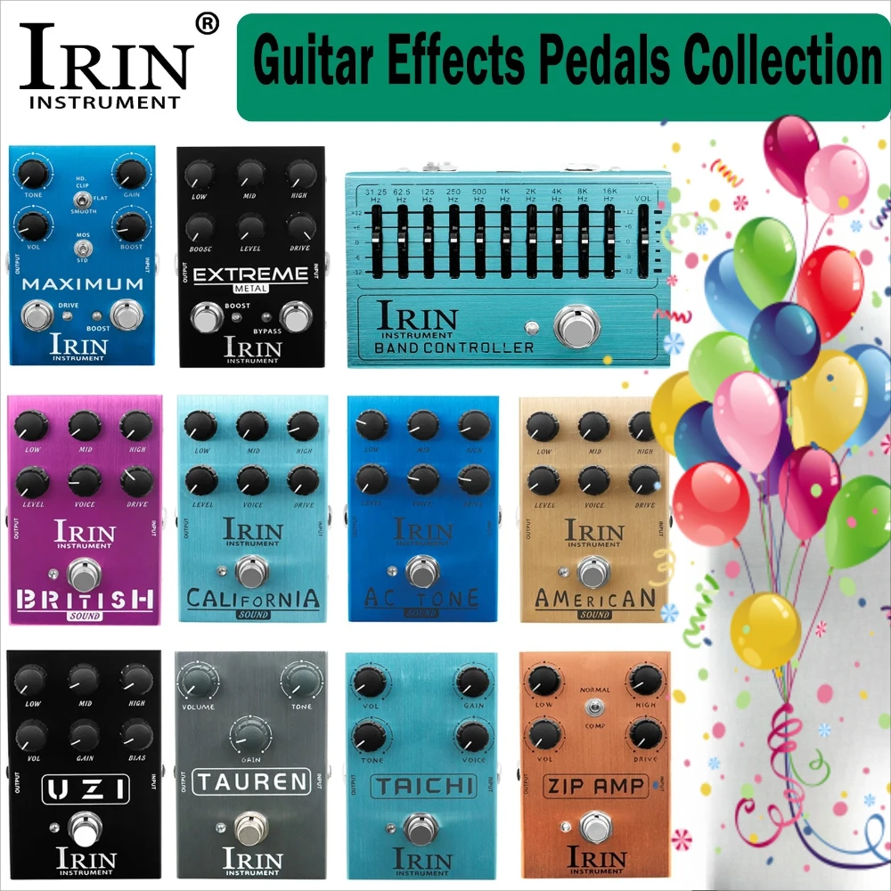 IRIN Equalizador De Pedal De Efeitos De Guitarra Elétrica , 10 Bandas , 31.25Hz A 16kHz , Gráfico Para Modelagem De Tom