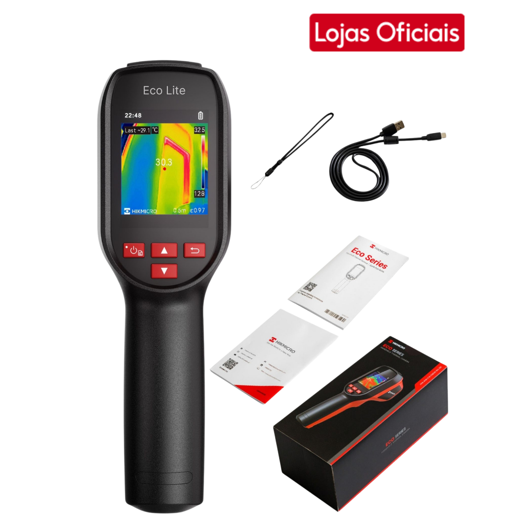 Câmera Térmica Hikmicro Eco Lite Termômetro Visual -20 A 550°C 25Hz 9216 Pixels IP54 HM-TP30E