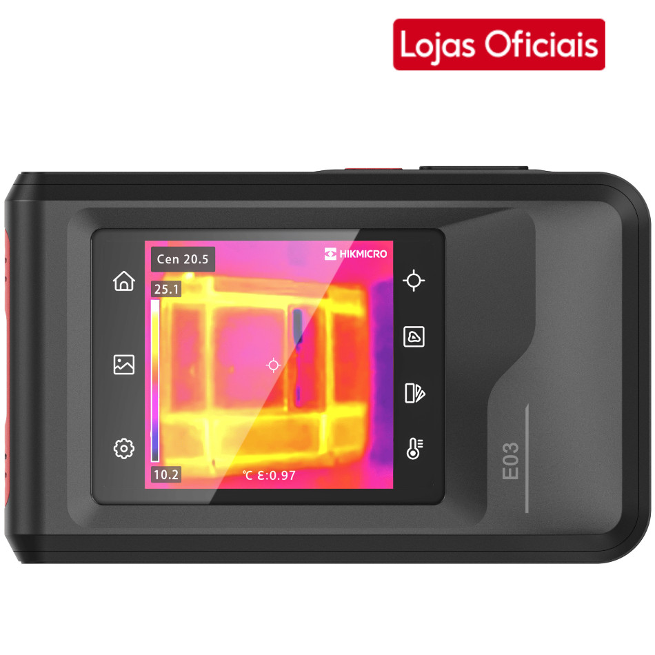Câmera Térmica Hikmicro E03 Fusion 96x96 Visual 640x480 SuperIR 25Hz LED E Vídeo 4GB 308200573