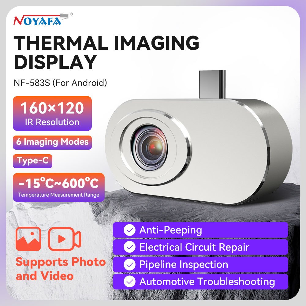 NOYAFA NF-583S Câmera Térmica Para Celular 160X120 Resolução IR-15 A 600 25Hz Termovisor Infravermelho Com Aplicativo