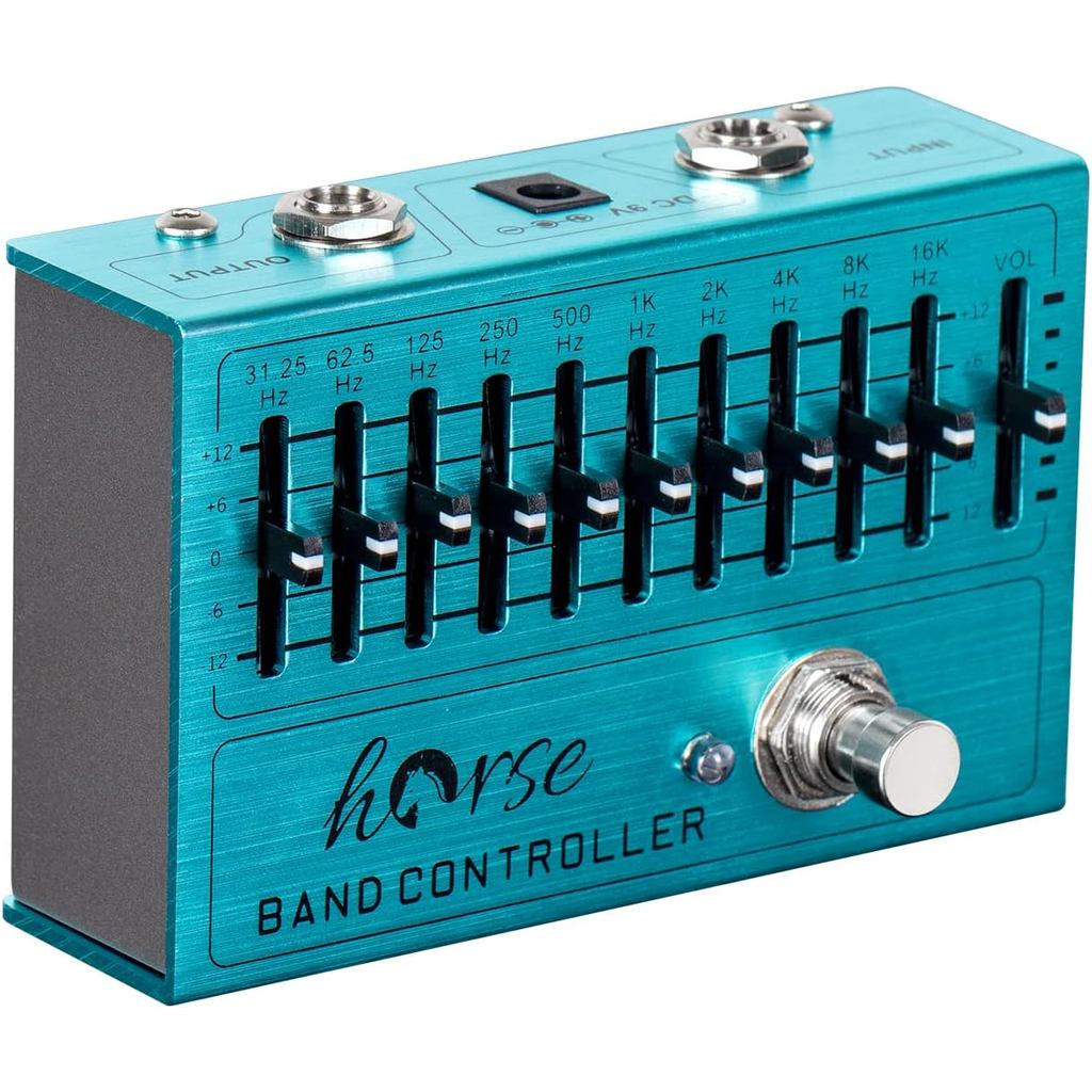 Pedal Equalizador de 10 Bandas (31.25Hz-16kHz) com Ganho/Atenuação de ±12dB para Cada Banda para Guitarra Elétrica e Bai