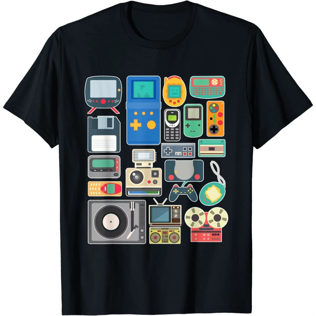 80s 90s T Camisa personalizada Blusa Videogame Retro Vintage Clássico Arcade Streetwear Unisex