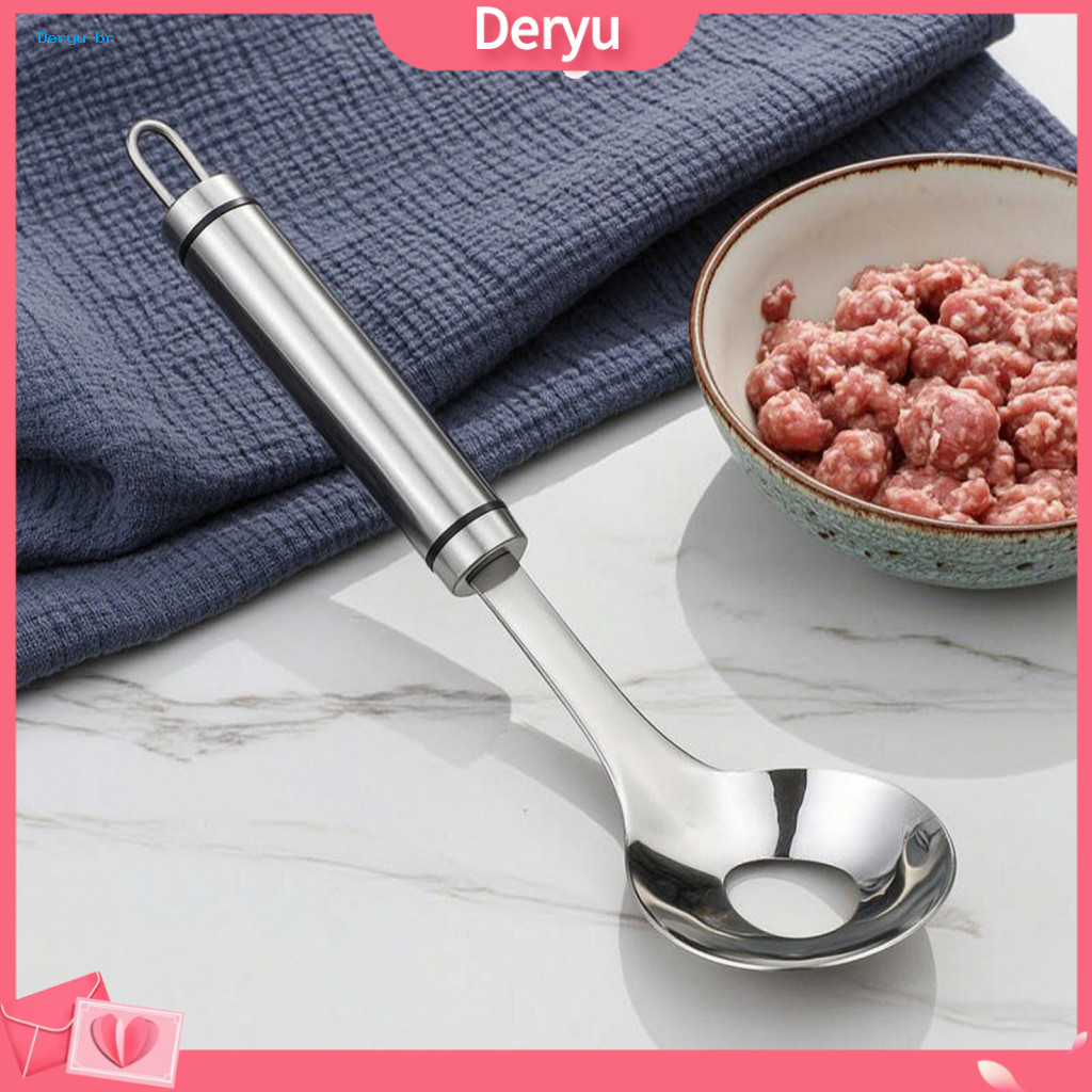 Stainless Steel Meatball Spoon Maker Tool with Non-slip Grip Ergonomic Long Handle Professional Meat for Fish for Southe