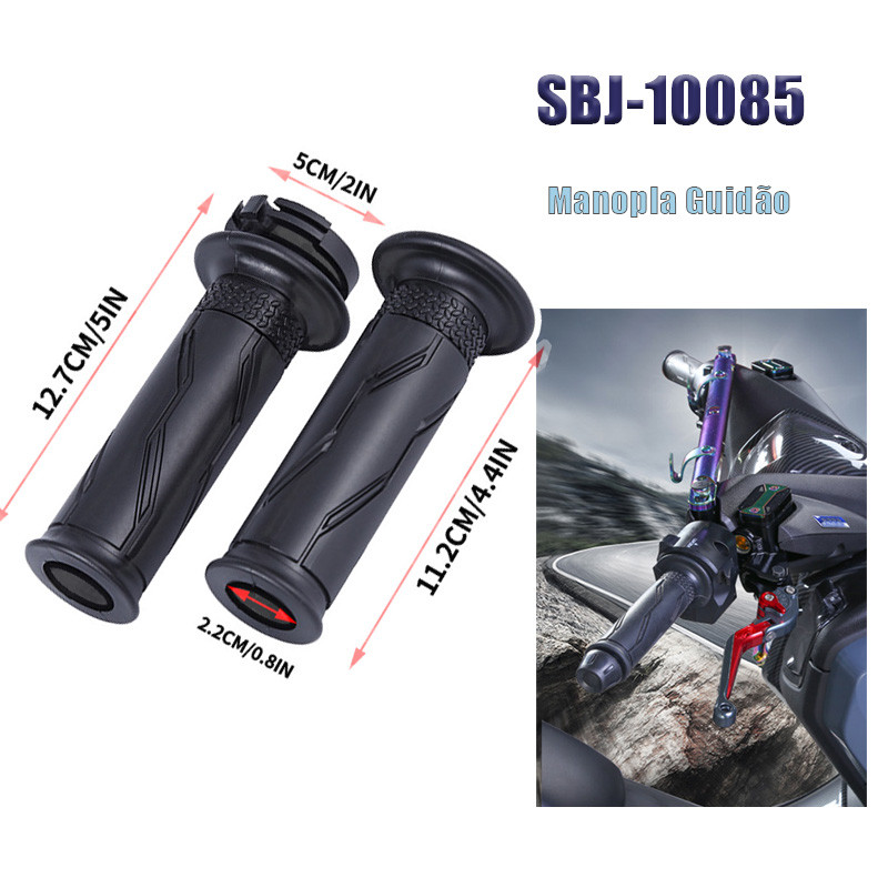 Manopla de Guidão para Moto Yamaha NMAX 155 Y15 LC135, YMH SBJ-10085 Preta Throttle Grip Handle