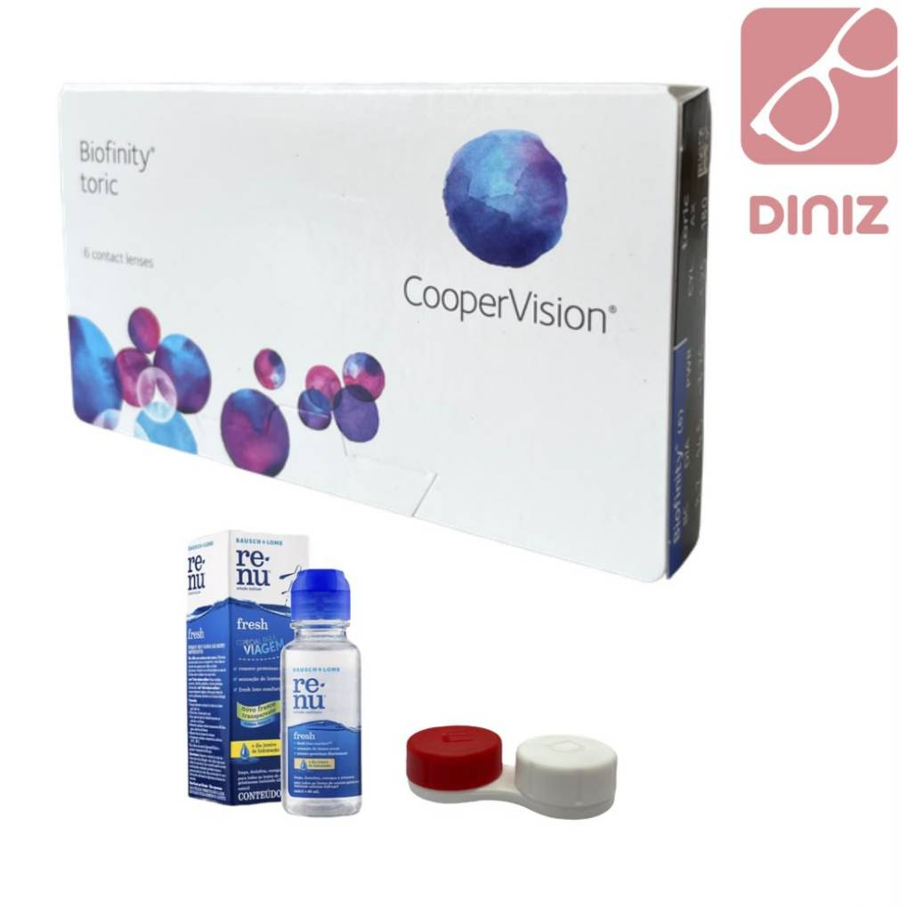 Lente de Contato Biofinity Tórica correção de Astigmatismo com Grau + estojo de lentes