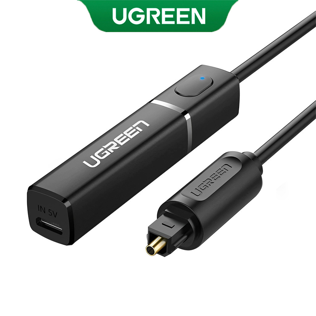 UGREEN Transmissor Áudio Bluetooth Plug Óptico Aptx Preto