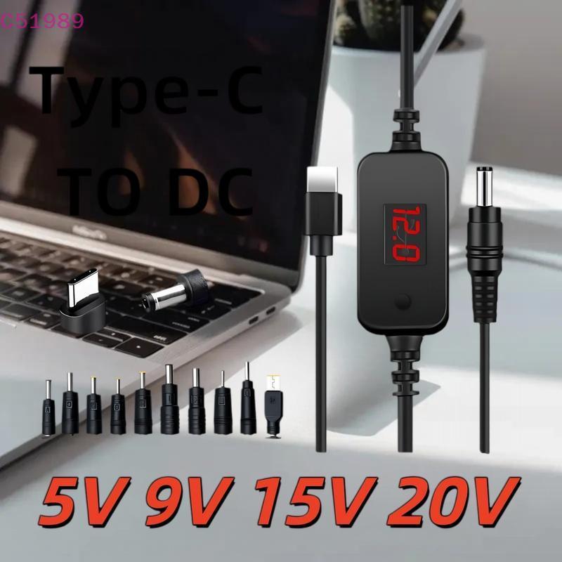 [kaan] 1 Conjunto Type C Power Boost Cable Para Roteador Wifi Mini Ventilador DC 5V/9V/12V/15V/20V 65W Converter Com 8/1