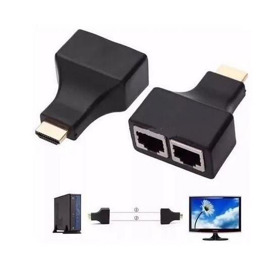Adaptador Hdmi Extender By Cat-5e/6 Cable 30m -excelente