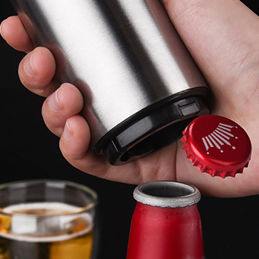 Abridor De Garrafas Aço Inox Magnético Portátil Automático E Poker Carta Abridor
