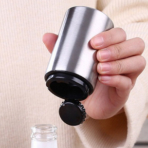 Abridor De Garrafas Aço Inox Magnético Portátil Automático E Poker Carta Abridor