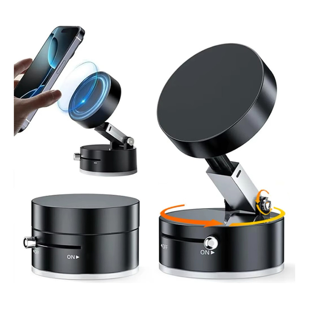 Suporte Celular Magnético 360° Ventosa Painel Carro Portátil Ajustável Fixação Segura