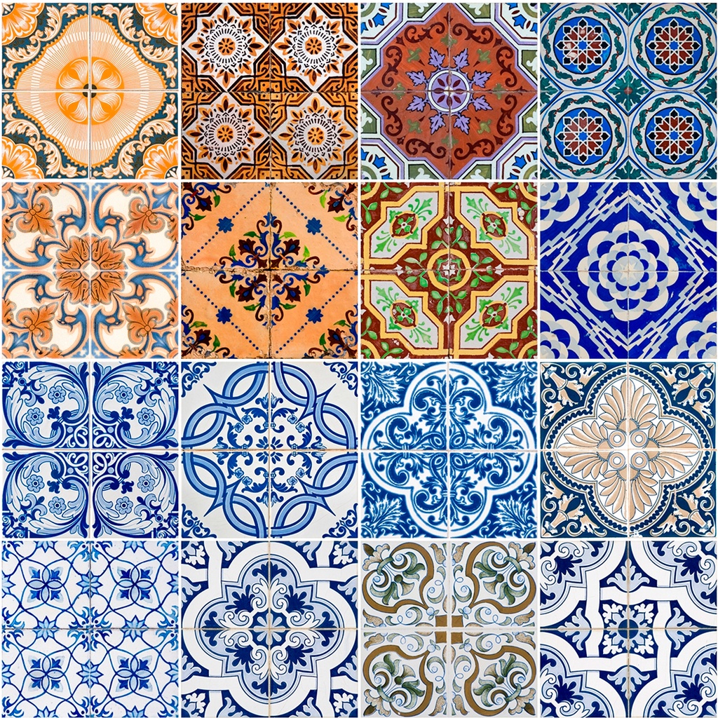 Papel De Parede Para Cozinha Azulejo Ladrilho E Pia Retrô Portugal Mosaico Azul Lavável 3 Metros