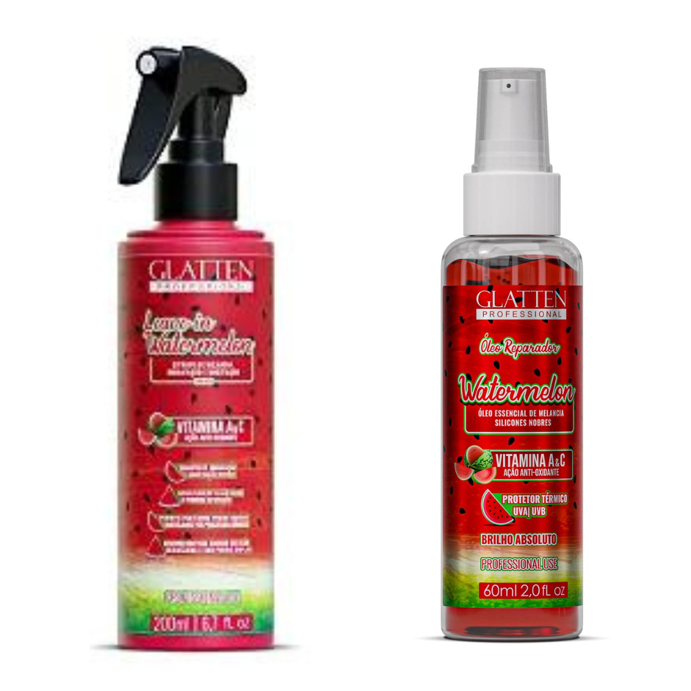 Kit Óleo Reparador 60ml + Leave-in 200 ml Watermelon - Glatten Profissional
