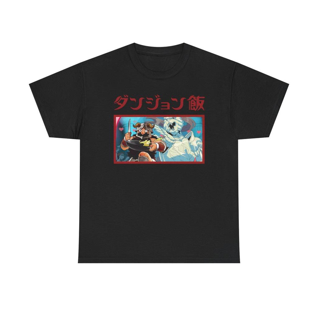 2026 Camiseta Masculina Feminina Estampa Dungeon Meshi Senshi Cozinhando com Esqueleto T-shirt Streetwear Premium