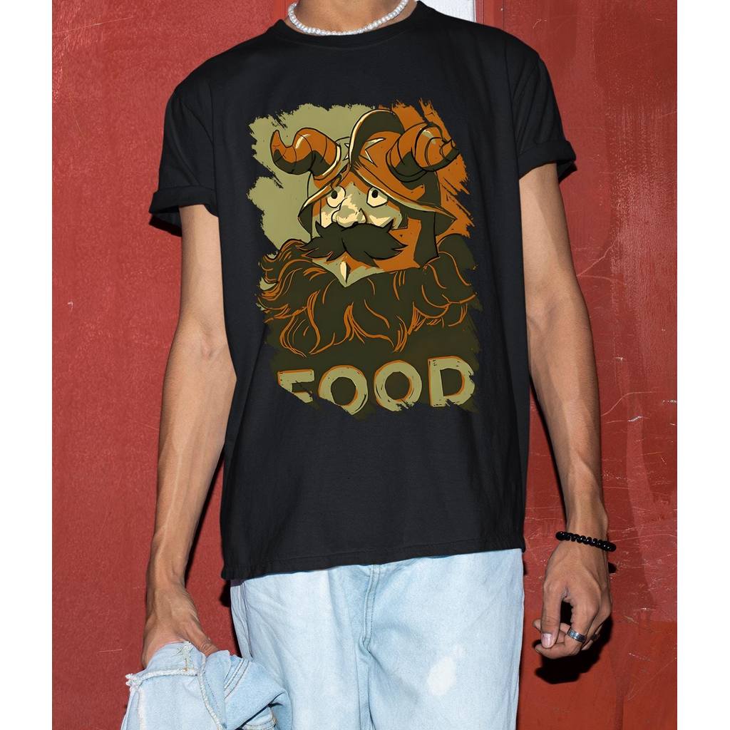 Camiseta Masculina Estampa Senshi Anão Barba Dungeon Meshi Arte Vintage T-shirt Unissex Streetwear Premium Algodão