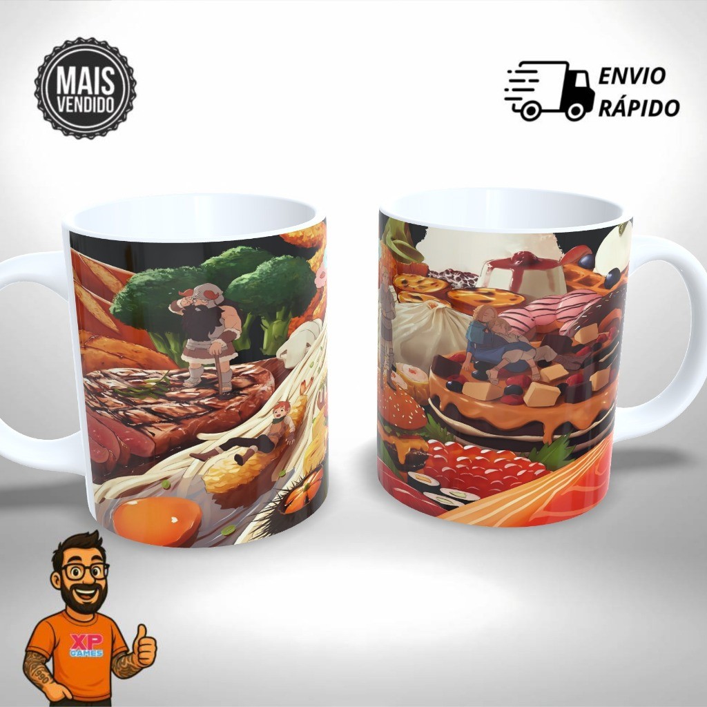 Caneca Personalizada - Dungeon Meshi  Anime -  Presente Único e Criativo