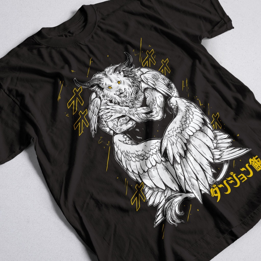 Camisa Dungeon Meshi Leão Alado Camiseta Anime Unissex 100% Algodão Premium